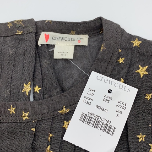NWT Crewcuts Gold Star Top Girls Size 5 - Picture 4 of 7